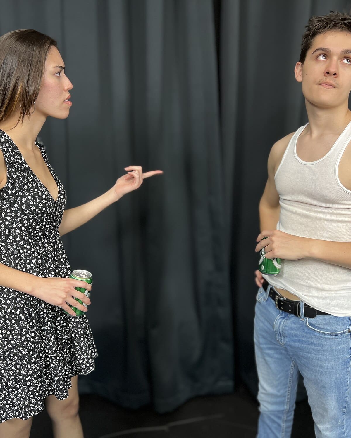 Two adult actors in a scene at Dearing Acting Studio
