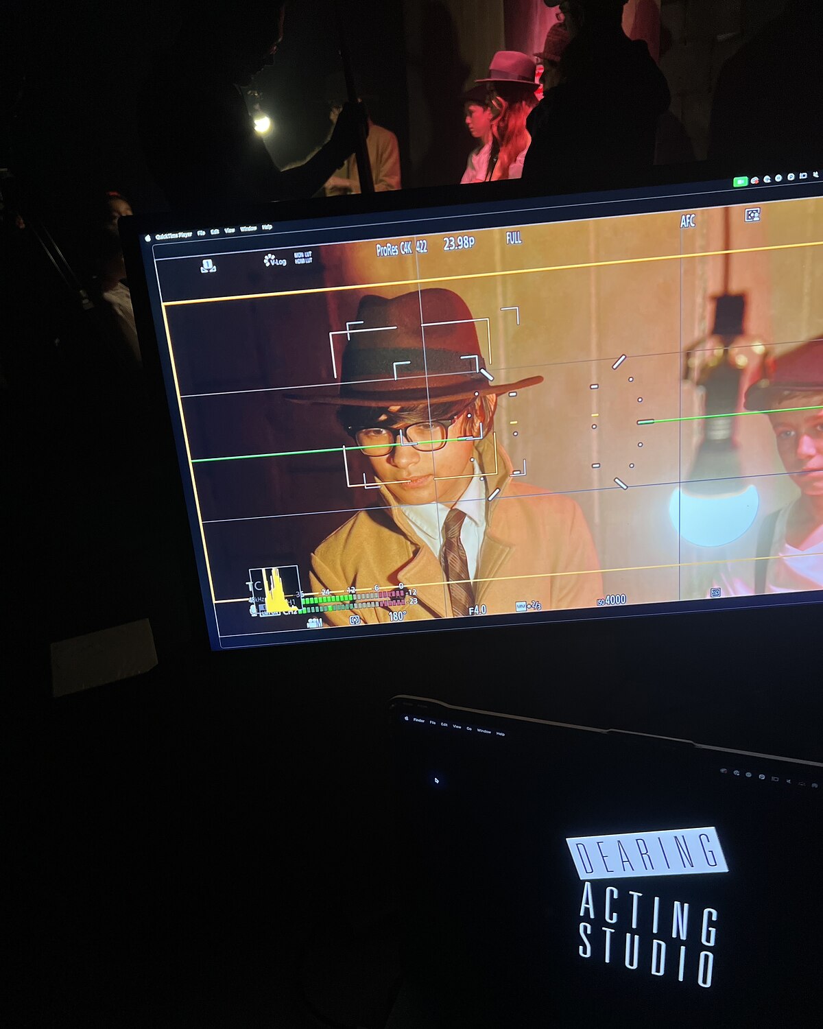 A young actor on the camera monitor during Valleywood movie camp